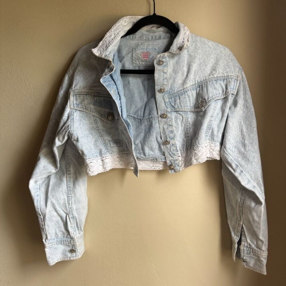 VTG 80s Lace Denim Jacket